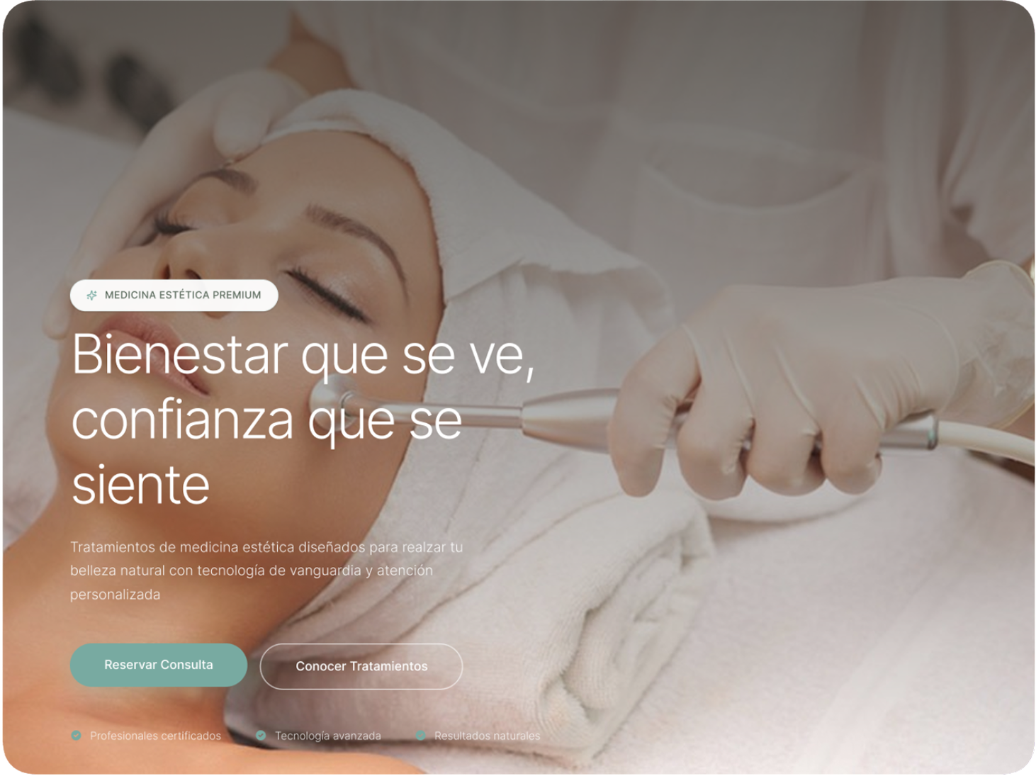 Landing page de Calma estética