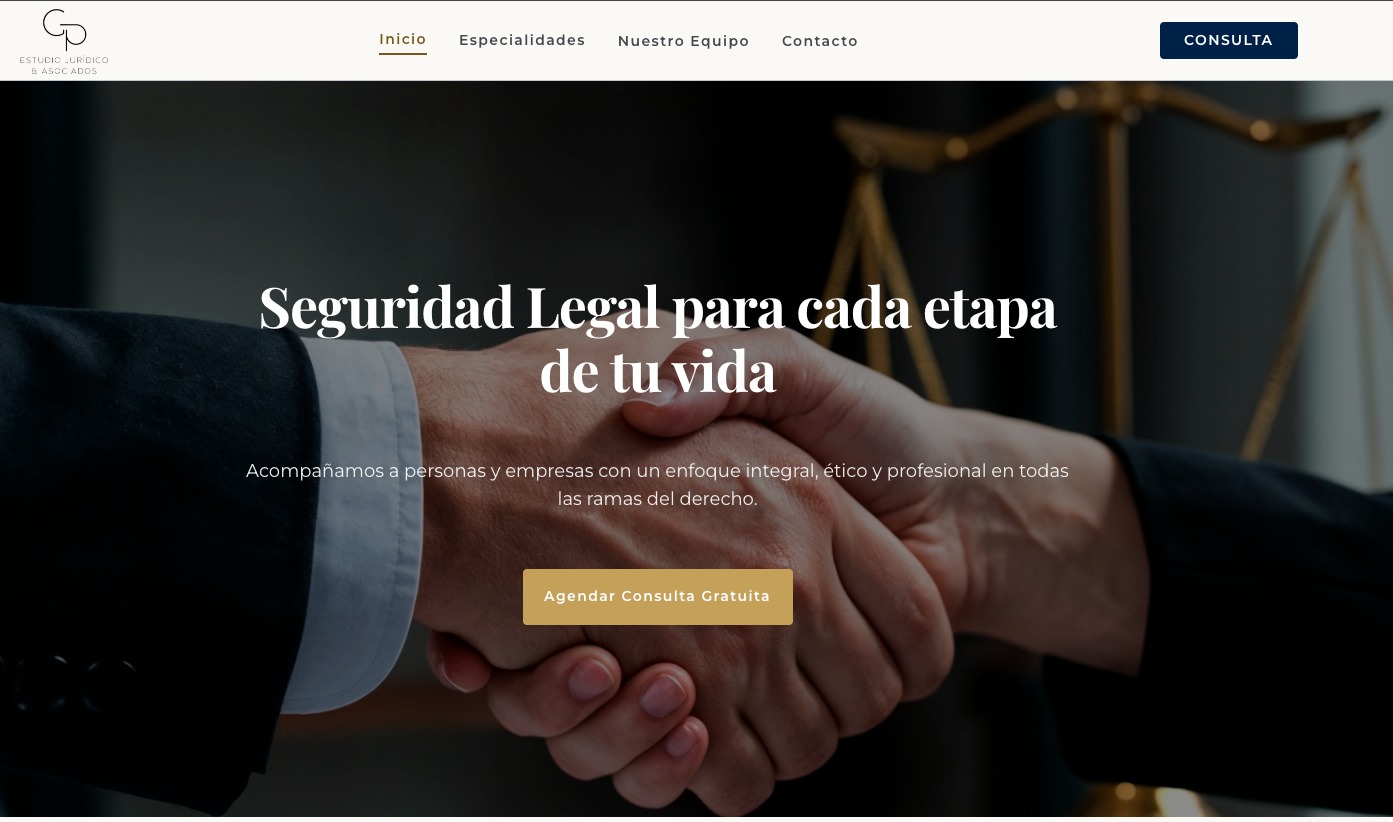 Landing de GP y Asociados